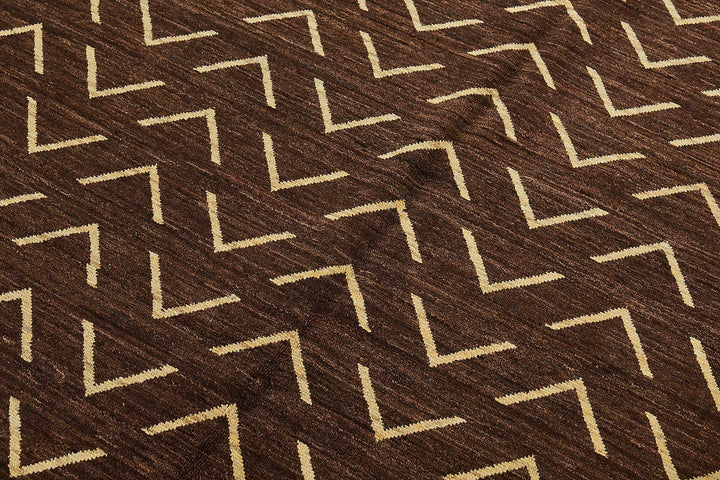 5x7 Brown Geometric Oushak Rug - 51568