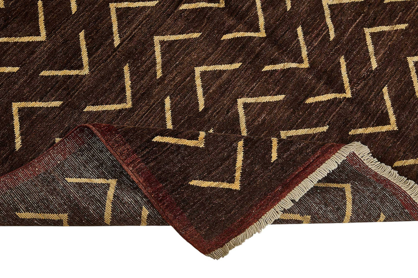 5x7 Brown Geometric Oushak Rug - 51568