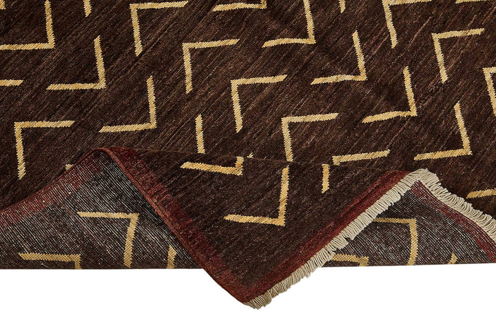 5x7 Brown Geometric Oushak Rug - 51568