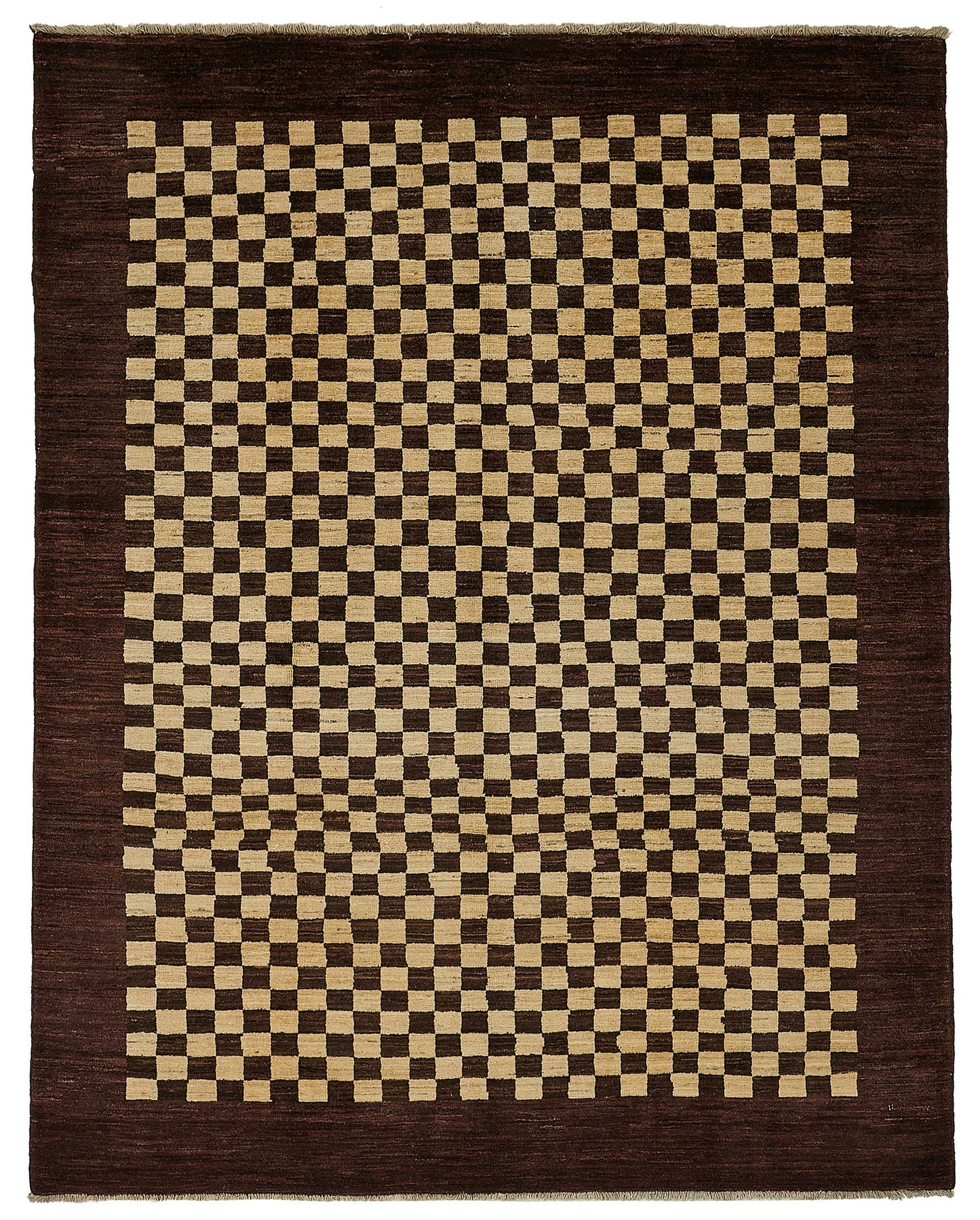 6x7 Brown Handmade Geometric Oushak Rug - 51569