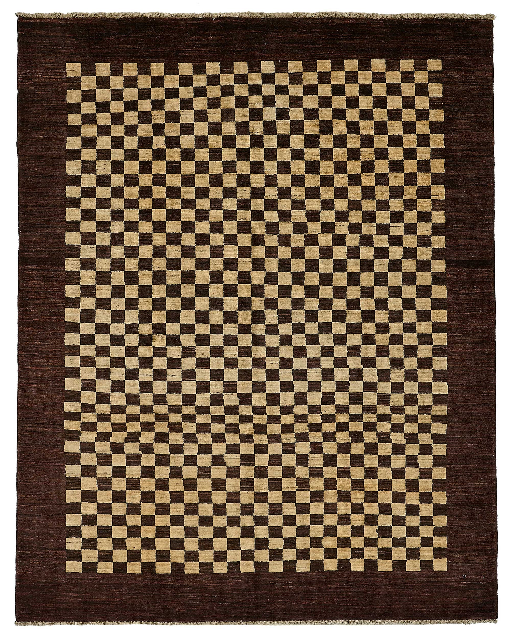 6x7 Brown Handmade Geometric Oushak Rug - 51569