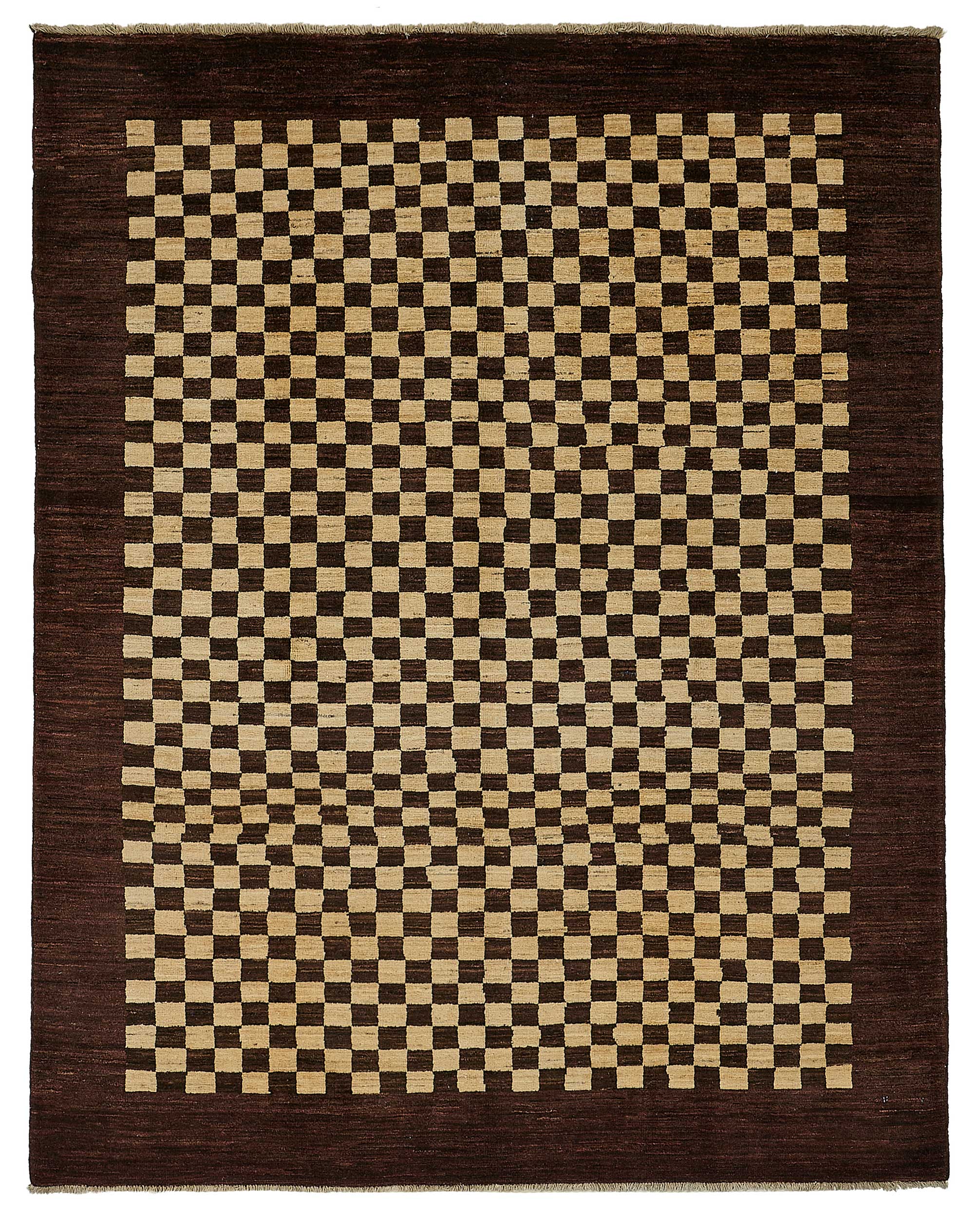 6x7 Brown Handmade Geometric Oushak Rug - 51569