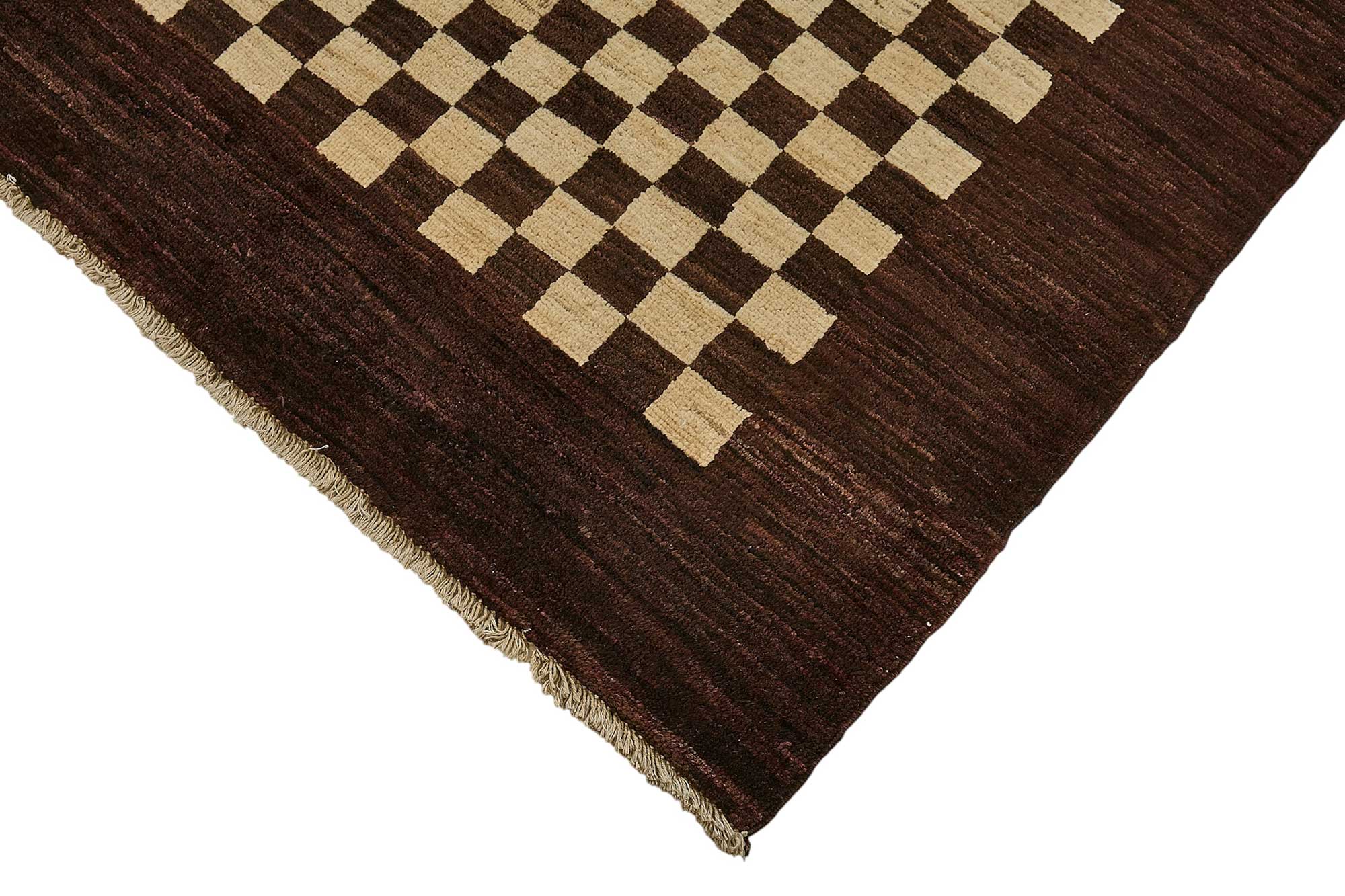 6x7 Brown Handmade Geometric Oushak Rug - 51569