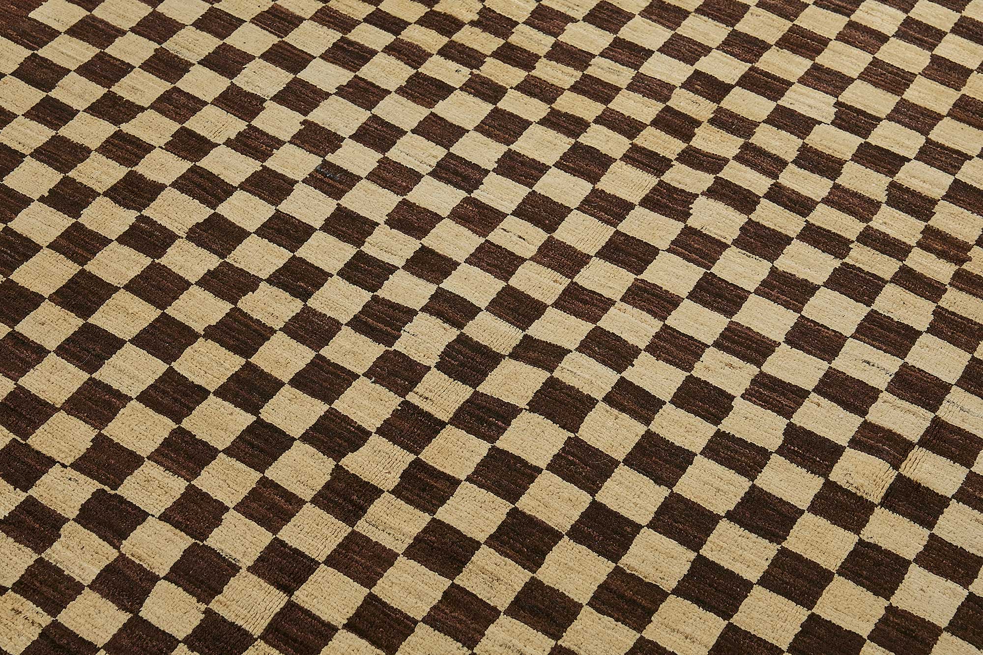 6x7 Brown Handmade Geometric Oushak Rug - 51569