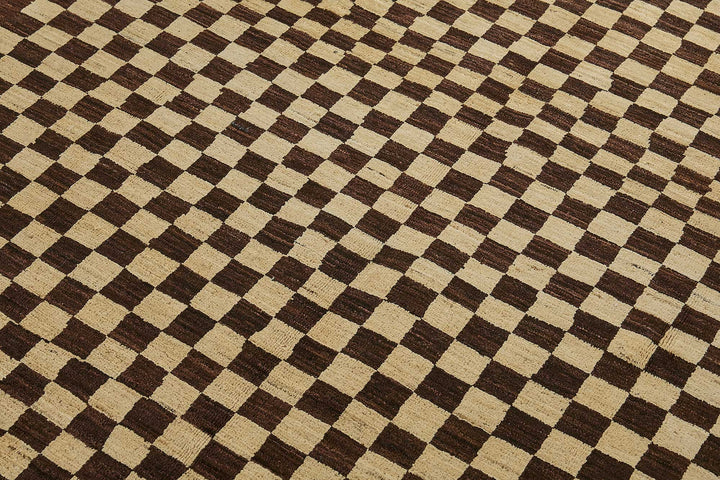 6x7 Brown Handmade Geometric Oushak Rug - 51569