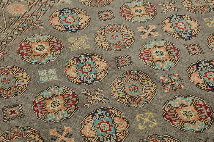 5x8 Grey Handmade Floral Oushak Rug - 51570