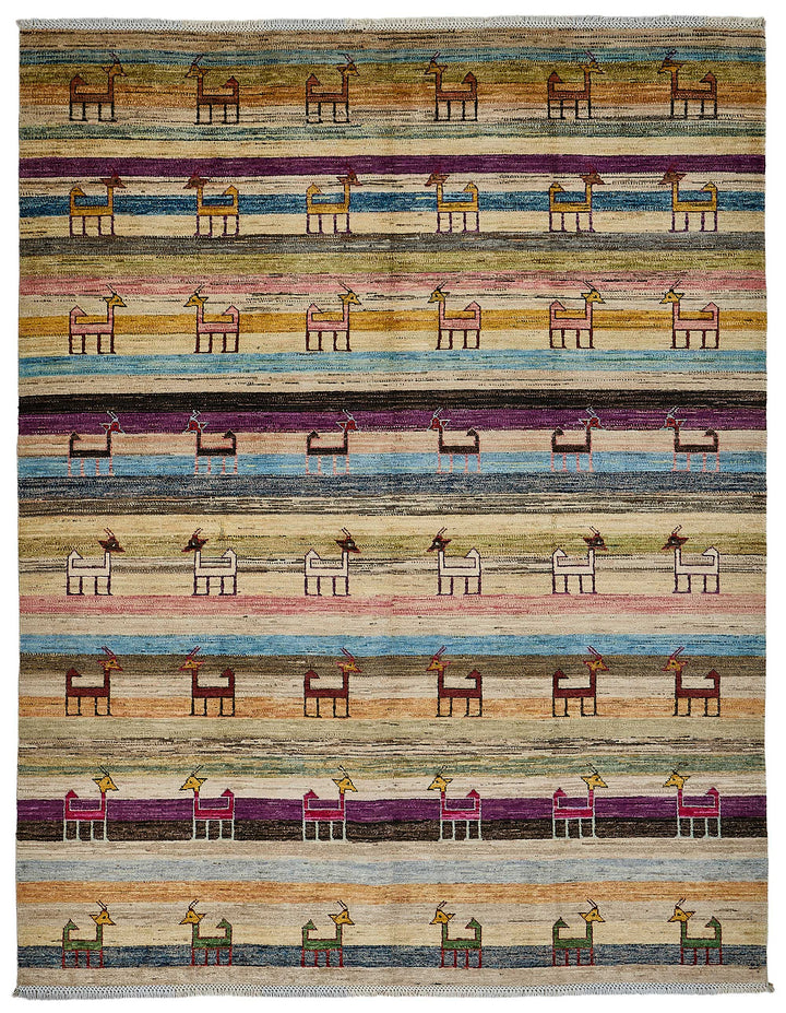 6x7 Beige Turkish Tribal Oushak Rug - 51571