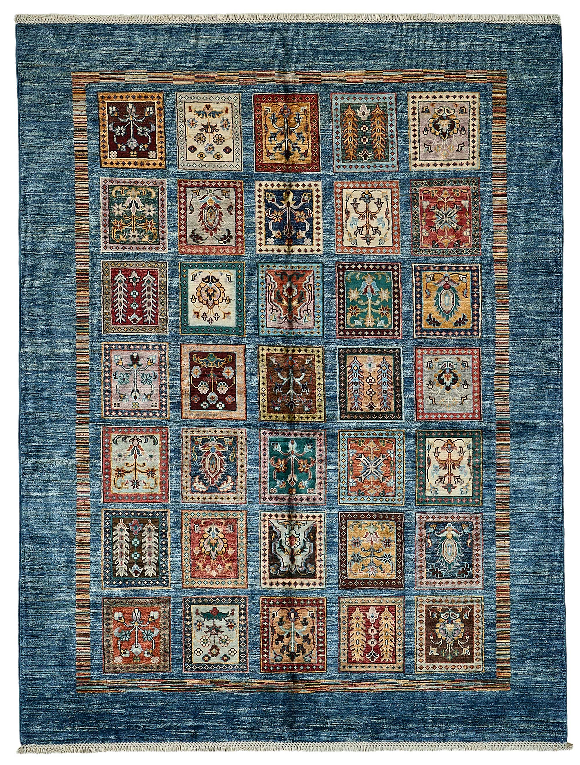 5x7 Blue Geometric Oushak Rug - 51572