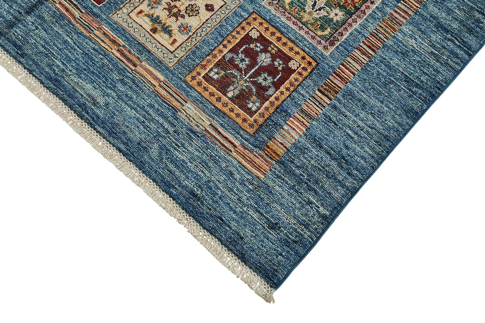 5x7 Blue Geometric Oushak Rug - 51572