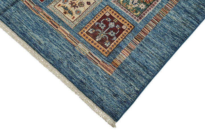 5x7 Blue Geometric Oushak Rug - 51572