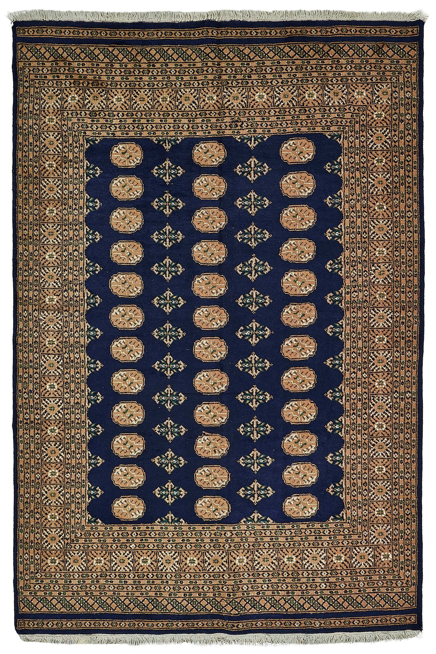 5x8 Blue Handmade Geometric Oushak Rug - 51573
