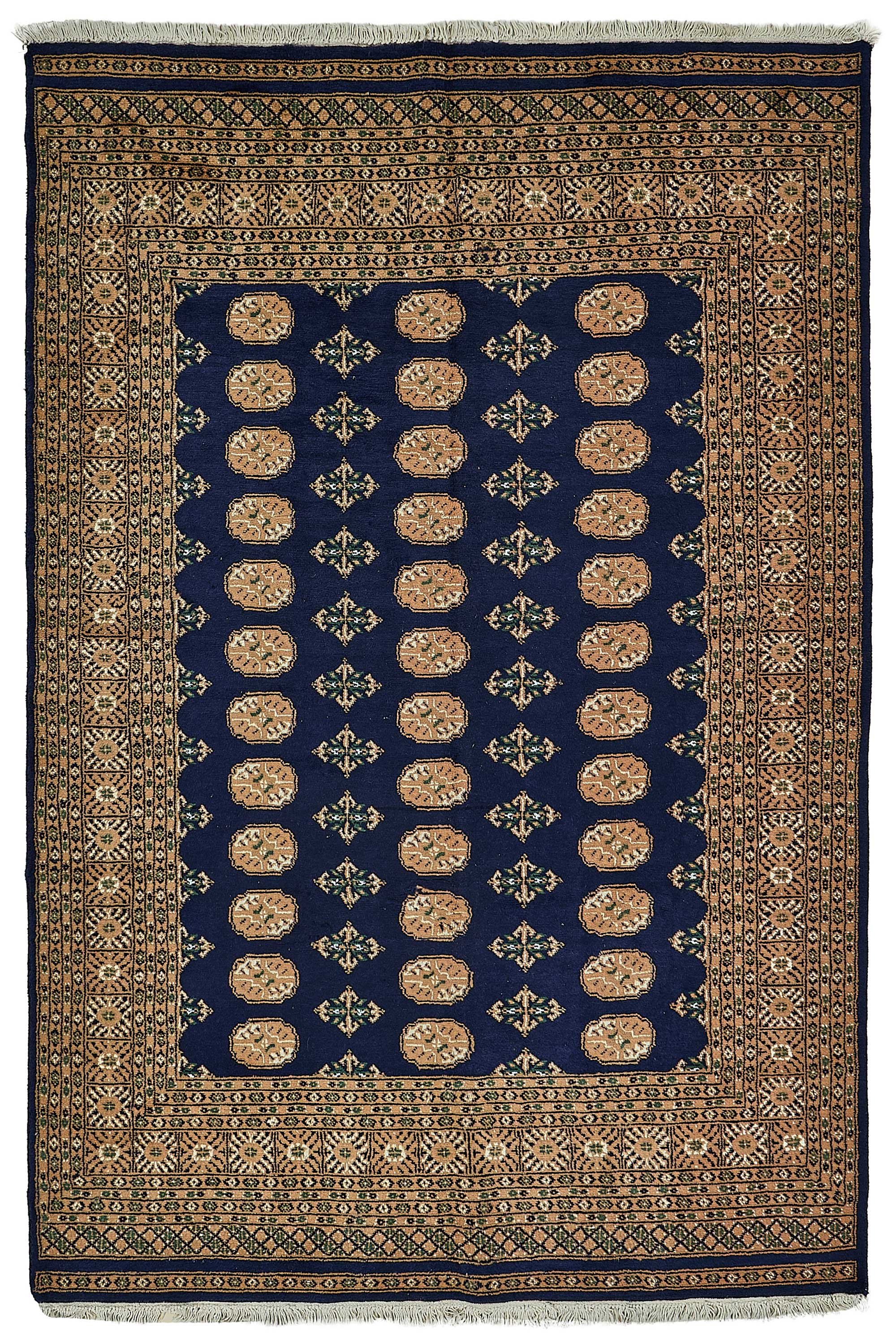 5x8 Blue Handmade Geometric Oushak Rug - 51573