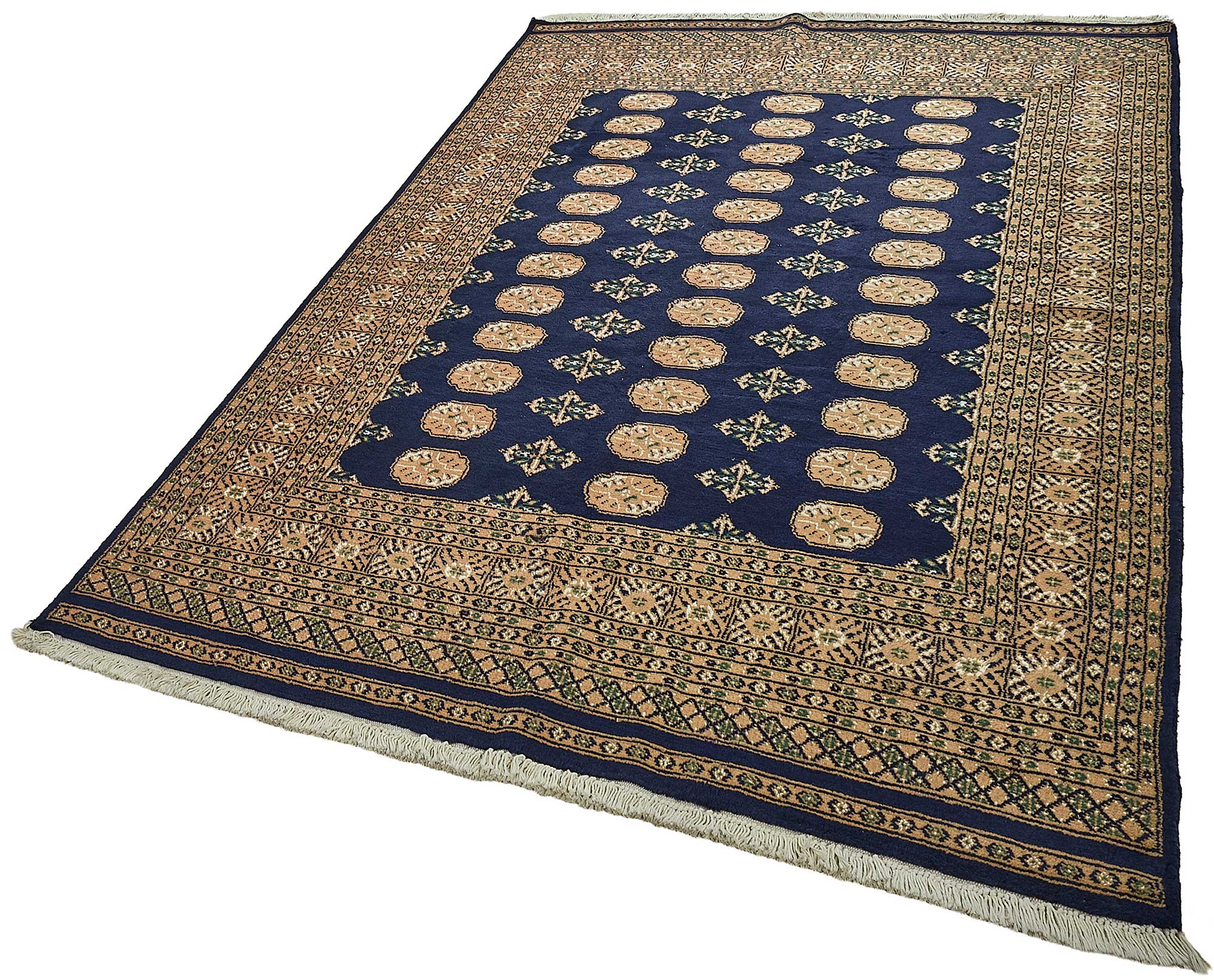 5x8 Blue Handmade Geometric Oushak Rug - 51573