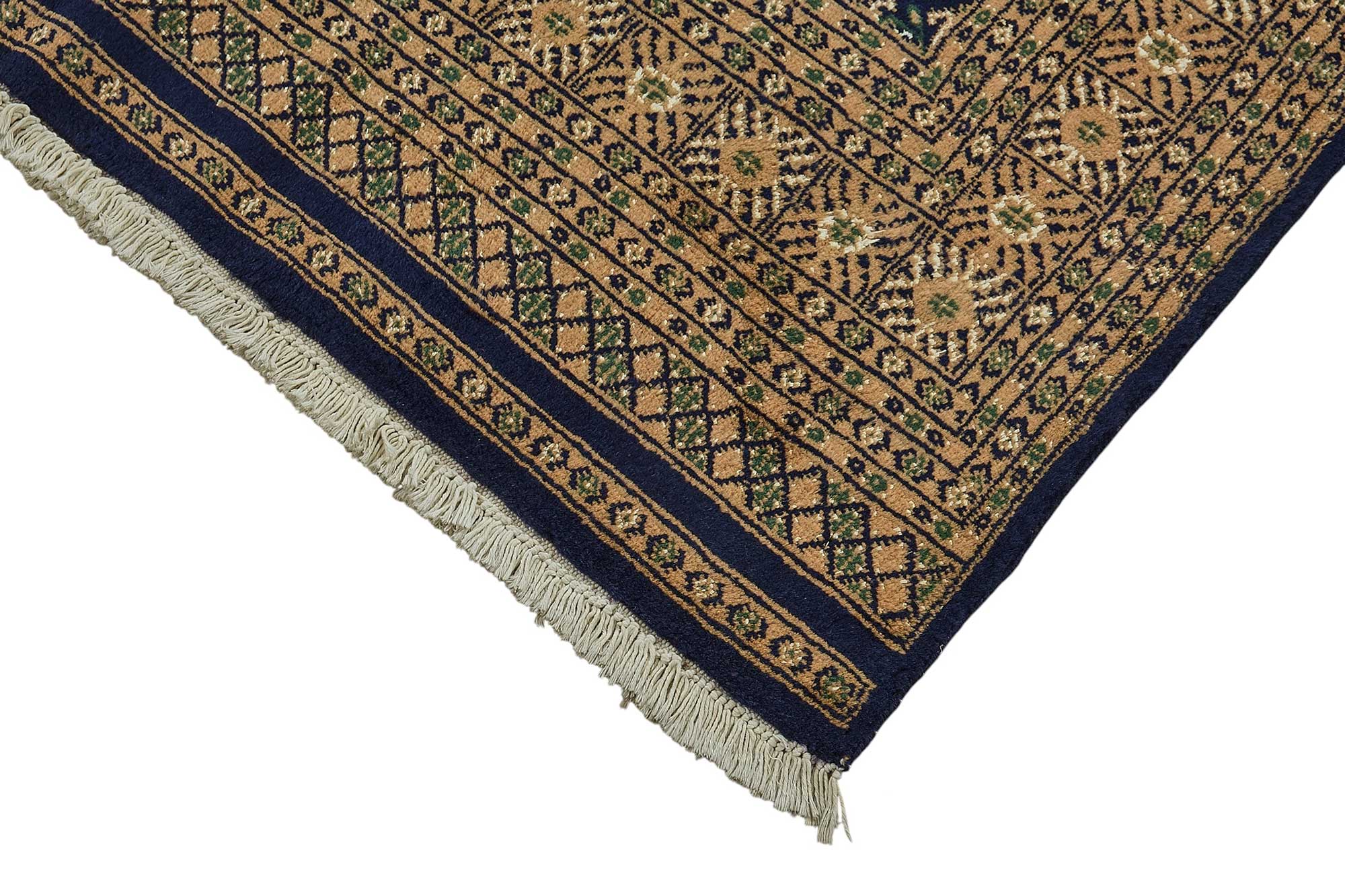 5x8 Blue Handmade Geometric Oushak Rug - 51573