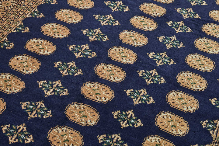 5x8 Blue Handmade Geometric Oushak Rug - 51573