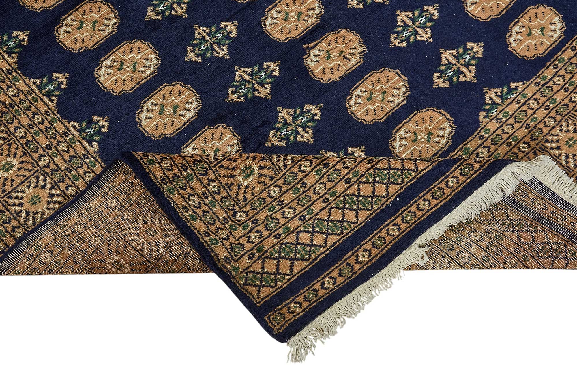 5x8 Blue Handmade Geometric Oushak Rug - 51573