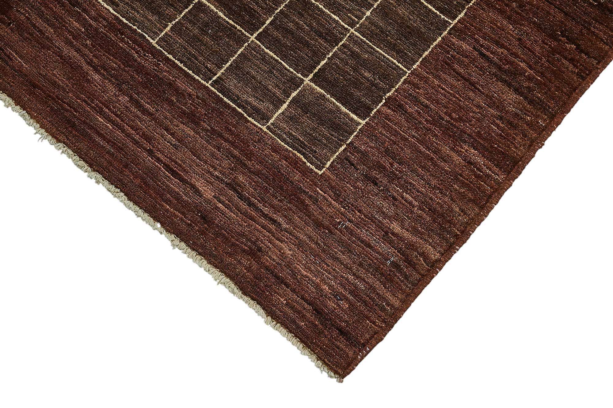 4x6 Brown Traditional Geometric Oushak Rug - 51574