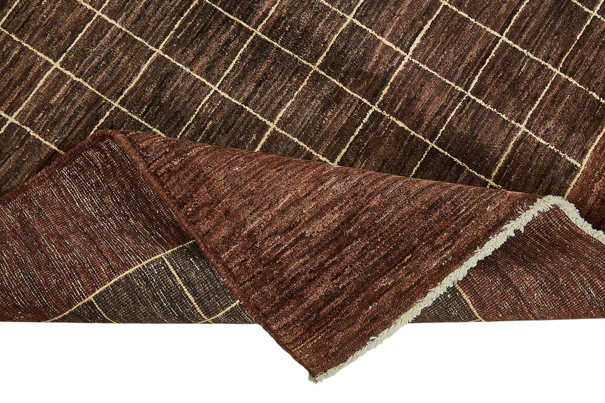 4x6 Brown Traditional Geometric Oushak Rug - 51574