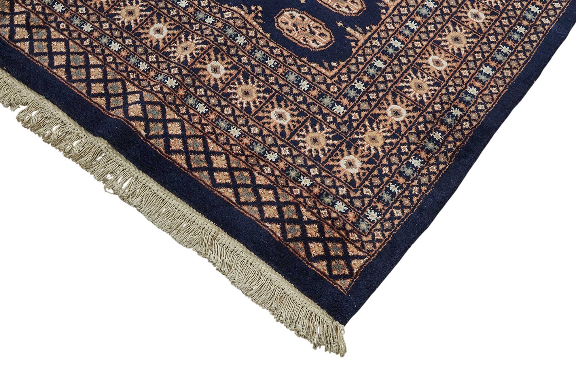 6x9 Blue Turkish Geometric Oushak Rug - 51575