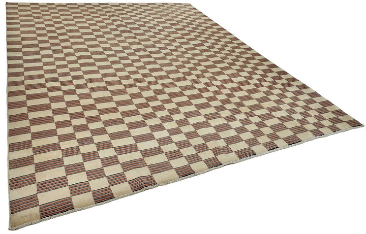 9x11 Beige Geometric Oushak Rug - 51576