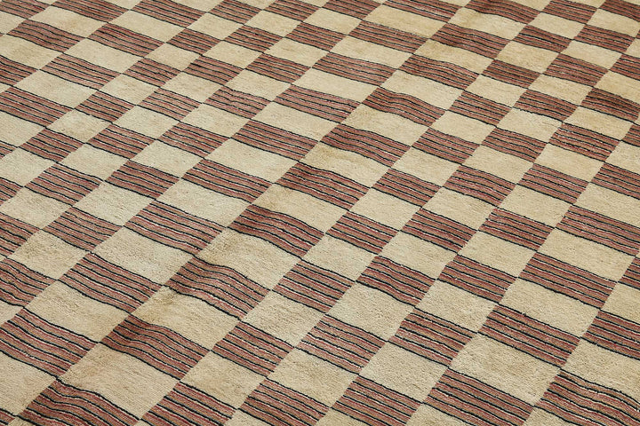 9x11 Beige Geometric Oushak Rug - 51576