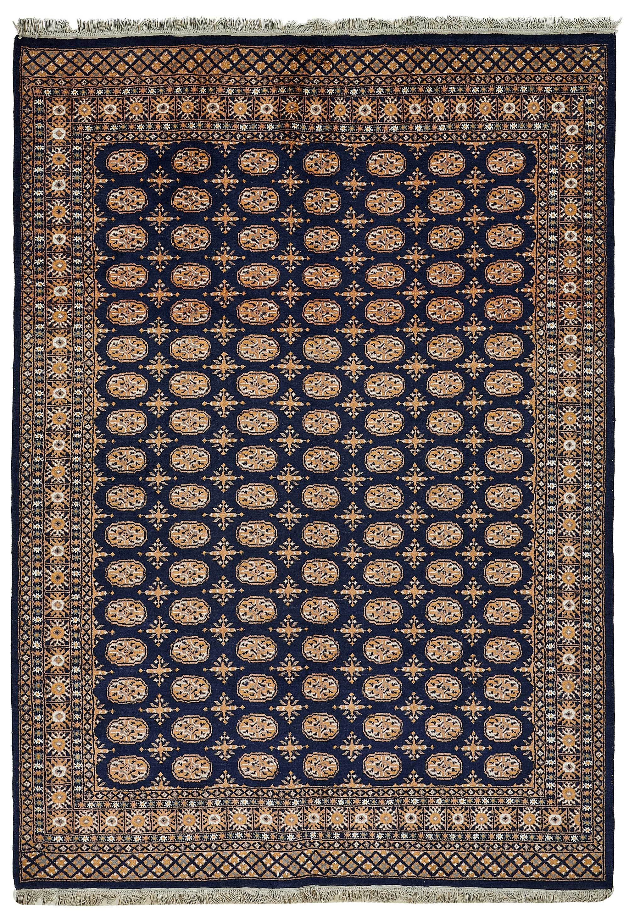 6x9 Blue Handmade Geometric Oushak Rug - 51577
