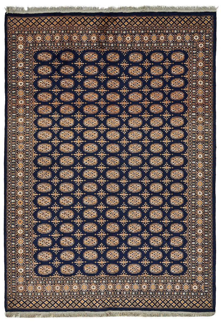 6x9 Blue Handmade Geometric Oushak Rug - 51577