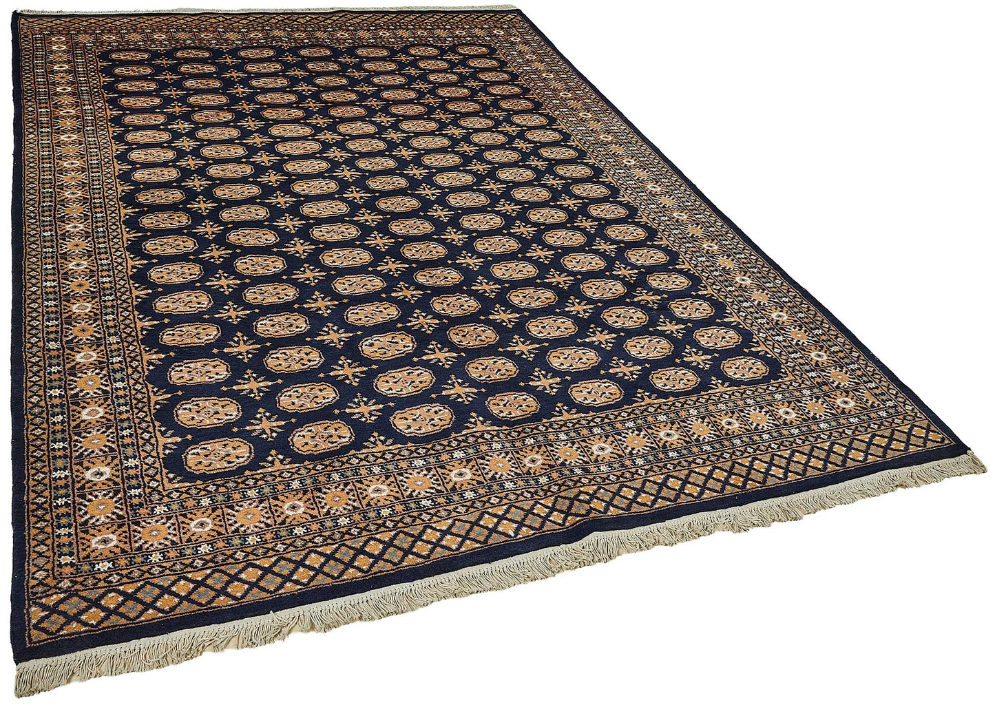 6x9 Blue Handmade Geometric Oushak Rug - 51577