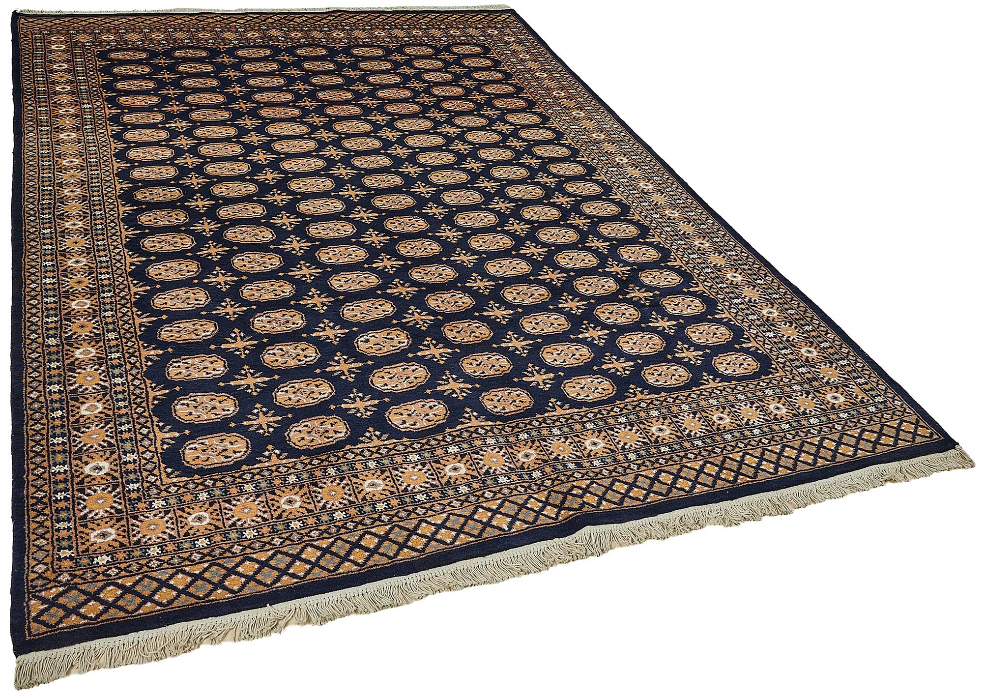 6x9 Blue Handmade Geometric Oushak Rug - 51577