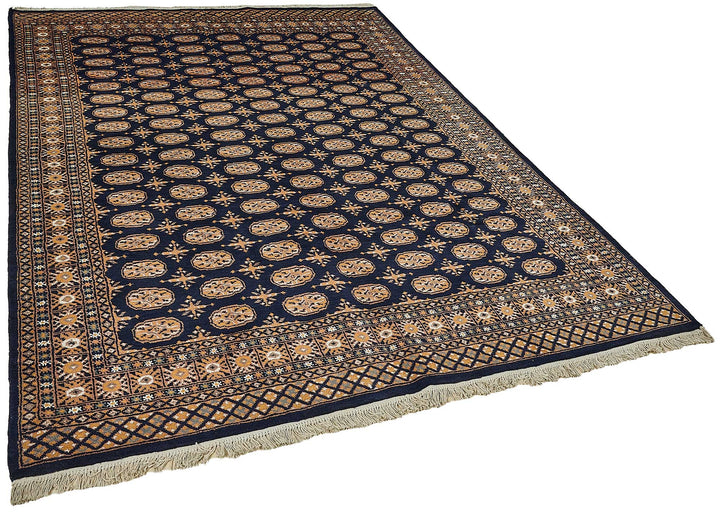 6x9 Blue Handmade Geometric Oushak Rug - 51577
