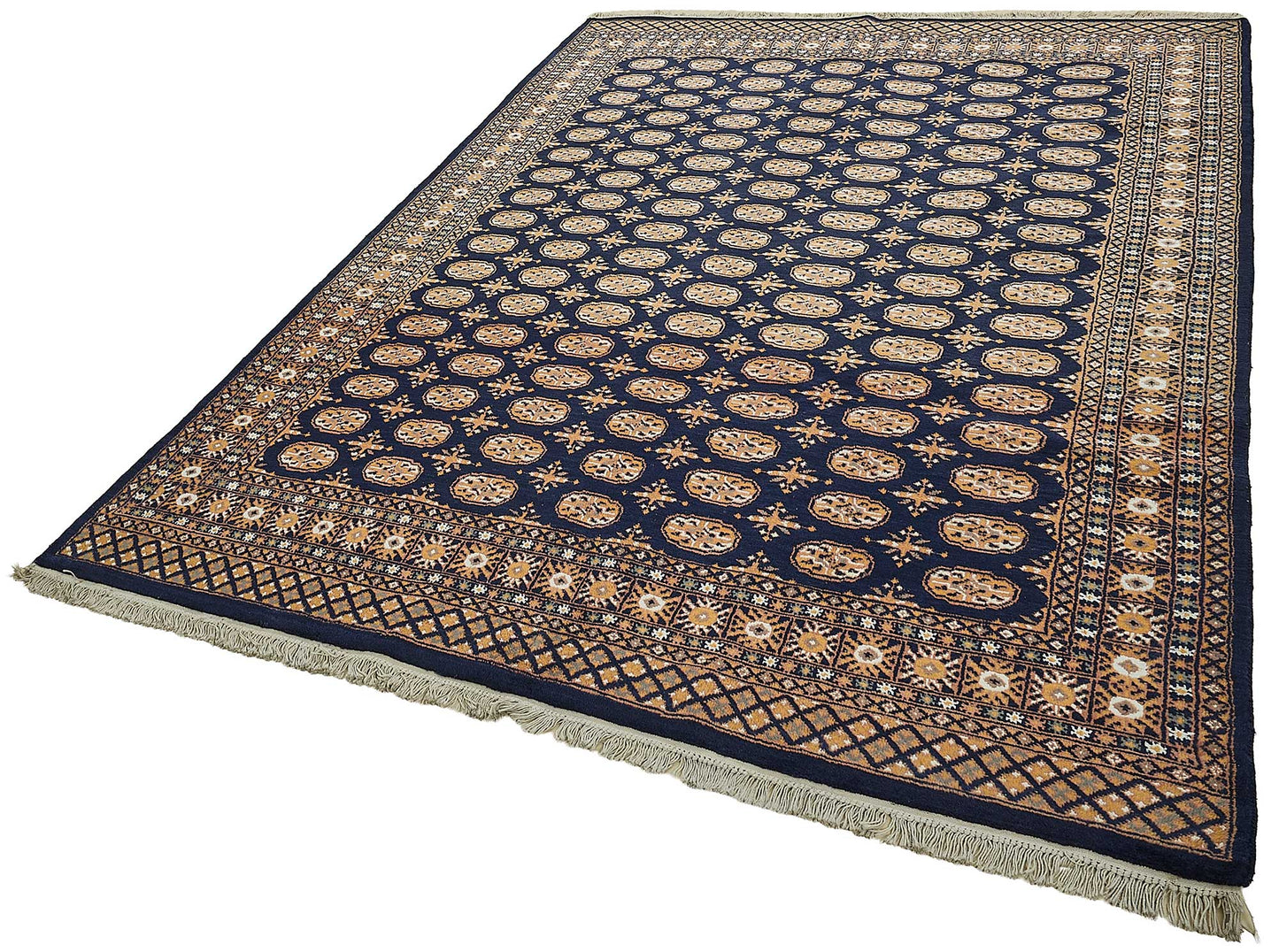 6x9 Blue Handmade Geometric Oushak Rug - 51577