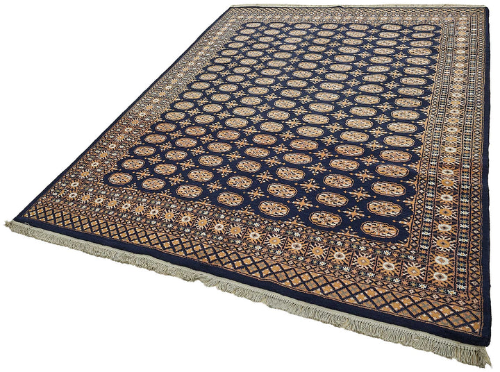 6x9 Blue Handmade Geometric Oushak Rug - 51577