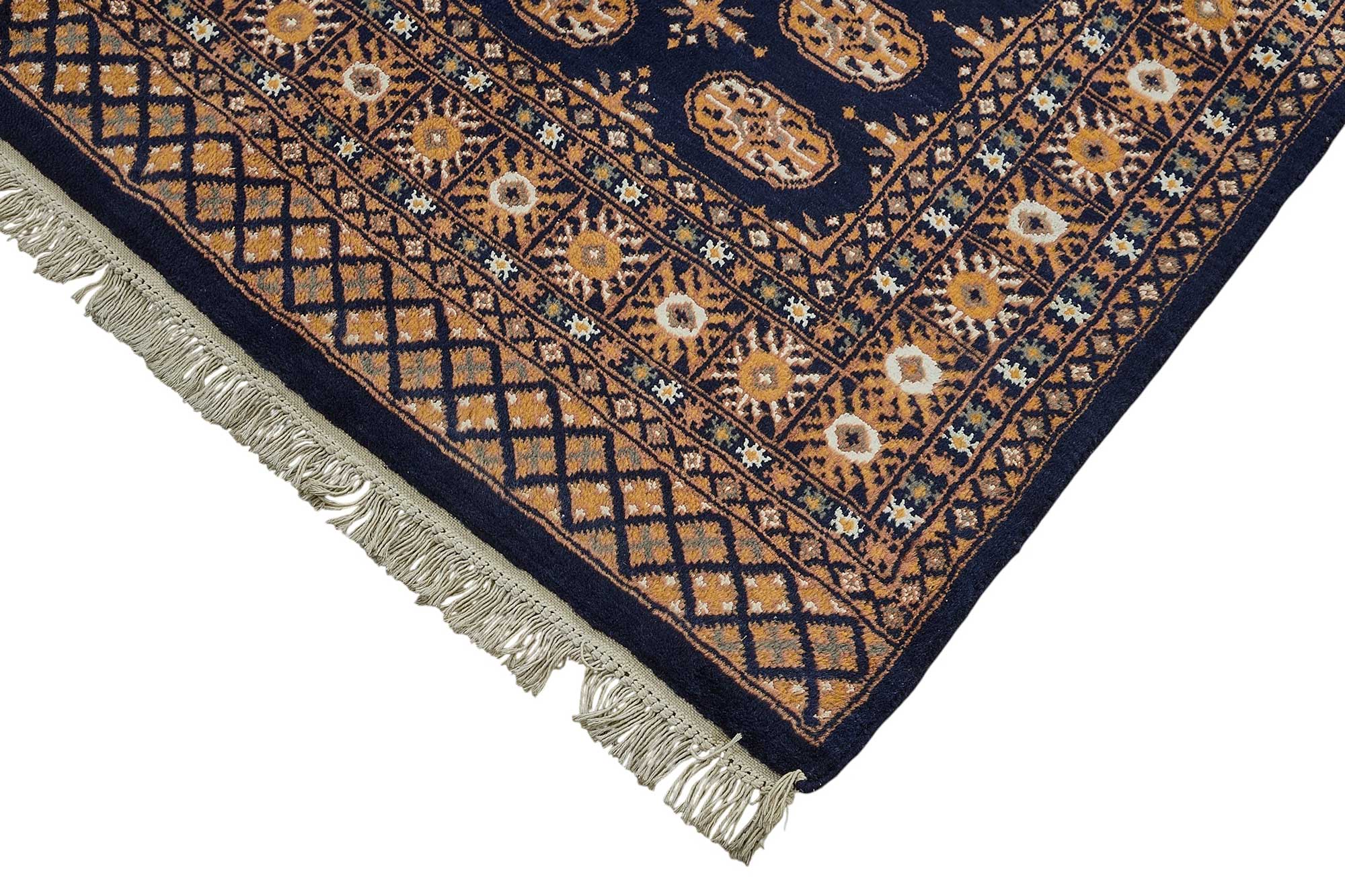 6x9 Blue Handmade Geometric Oushak Rug - 51577
