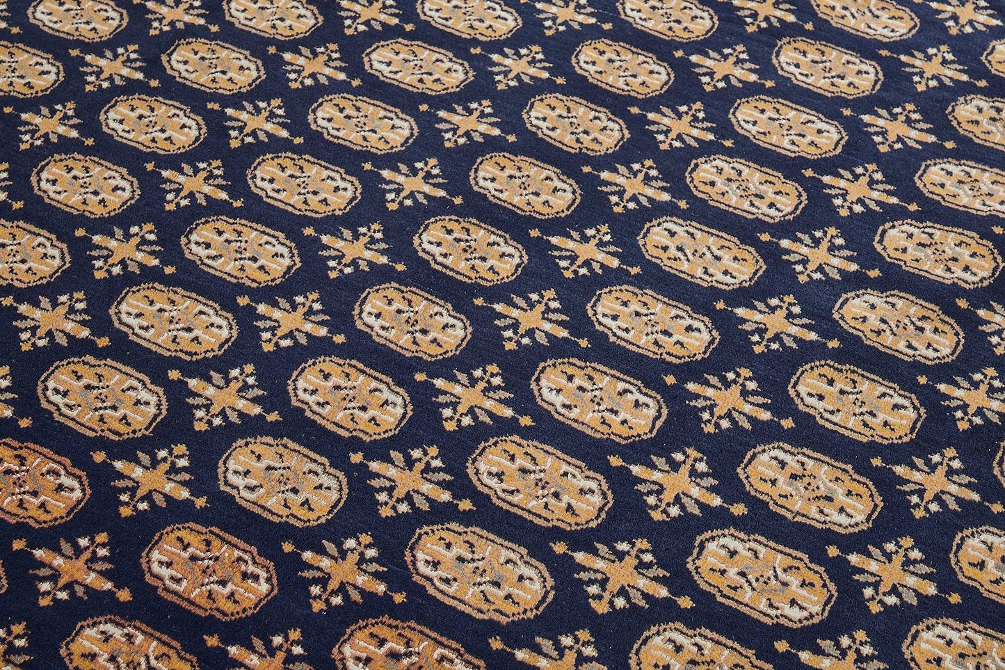 6x9 Blue Handmade Geometric Oushak Rug - 51577