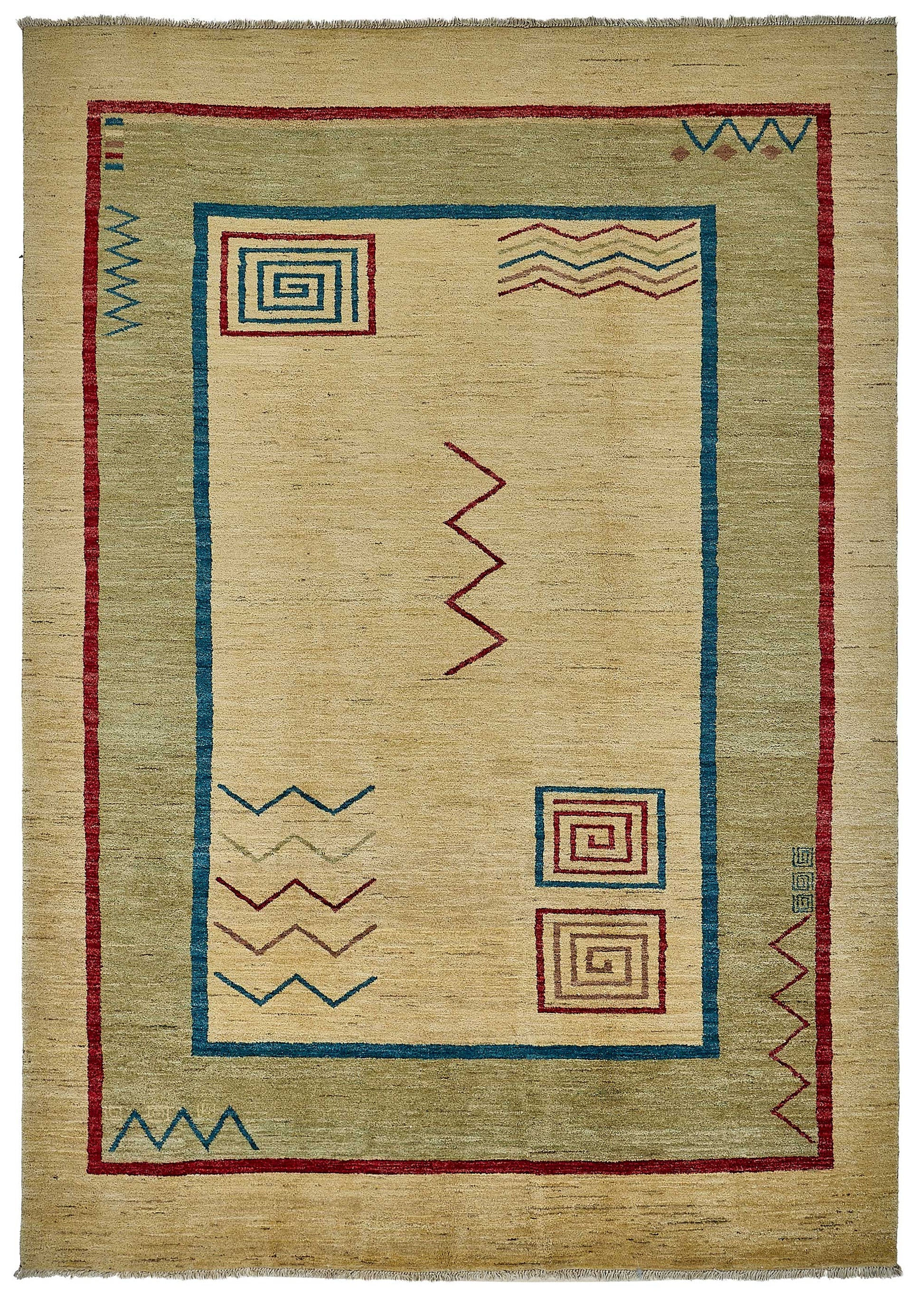 7x10 Beige Traditional Geometric Oushak Rug - 51578