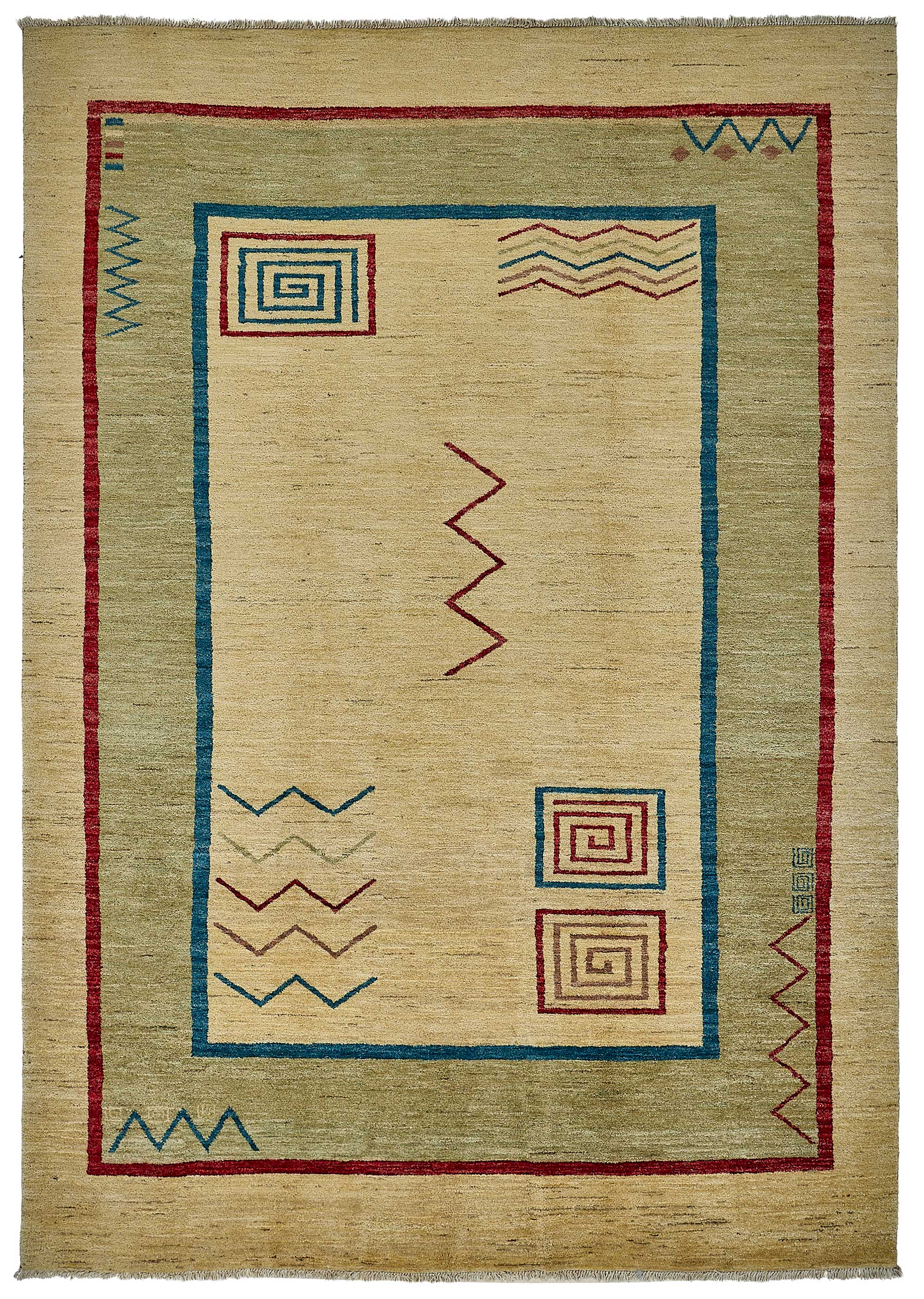 7x10 Beige Traditional Geometric Oushak Rug - 51578