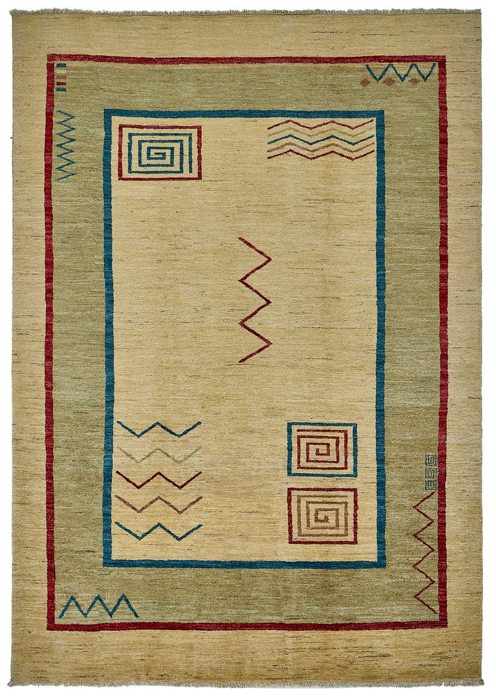 7x10 Beige Traditional Geometric Oushak Rug - 51578