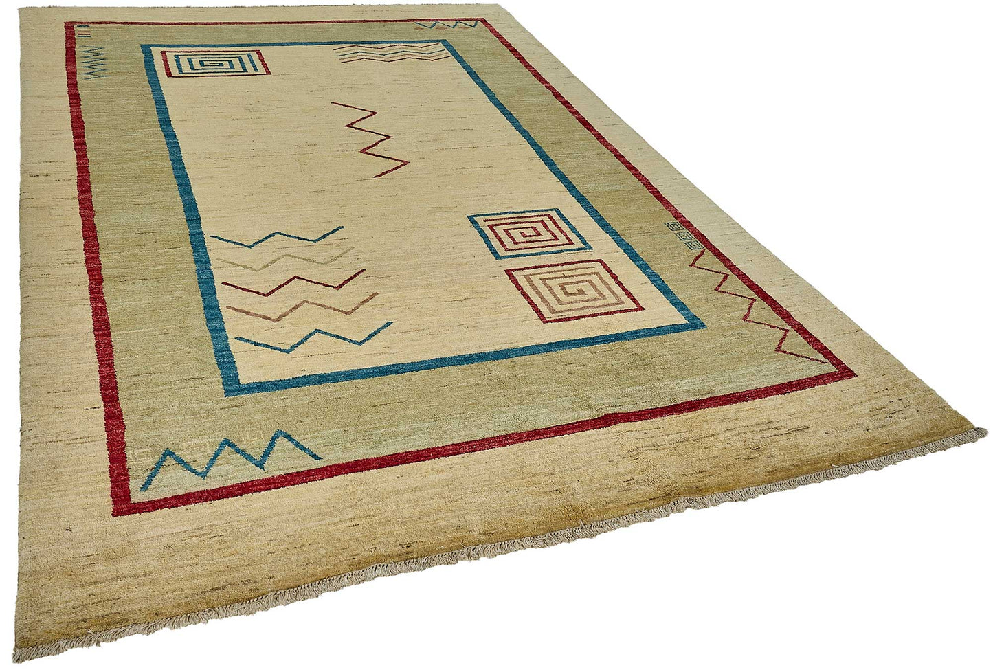 7x10 Beige Traditional Geometric Oushak Rug - 51578