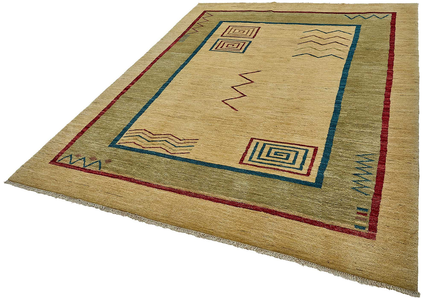 7x10 Beige Traditional Geometric Oushak Rug - 51578