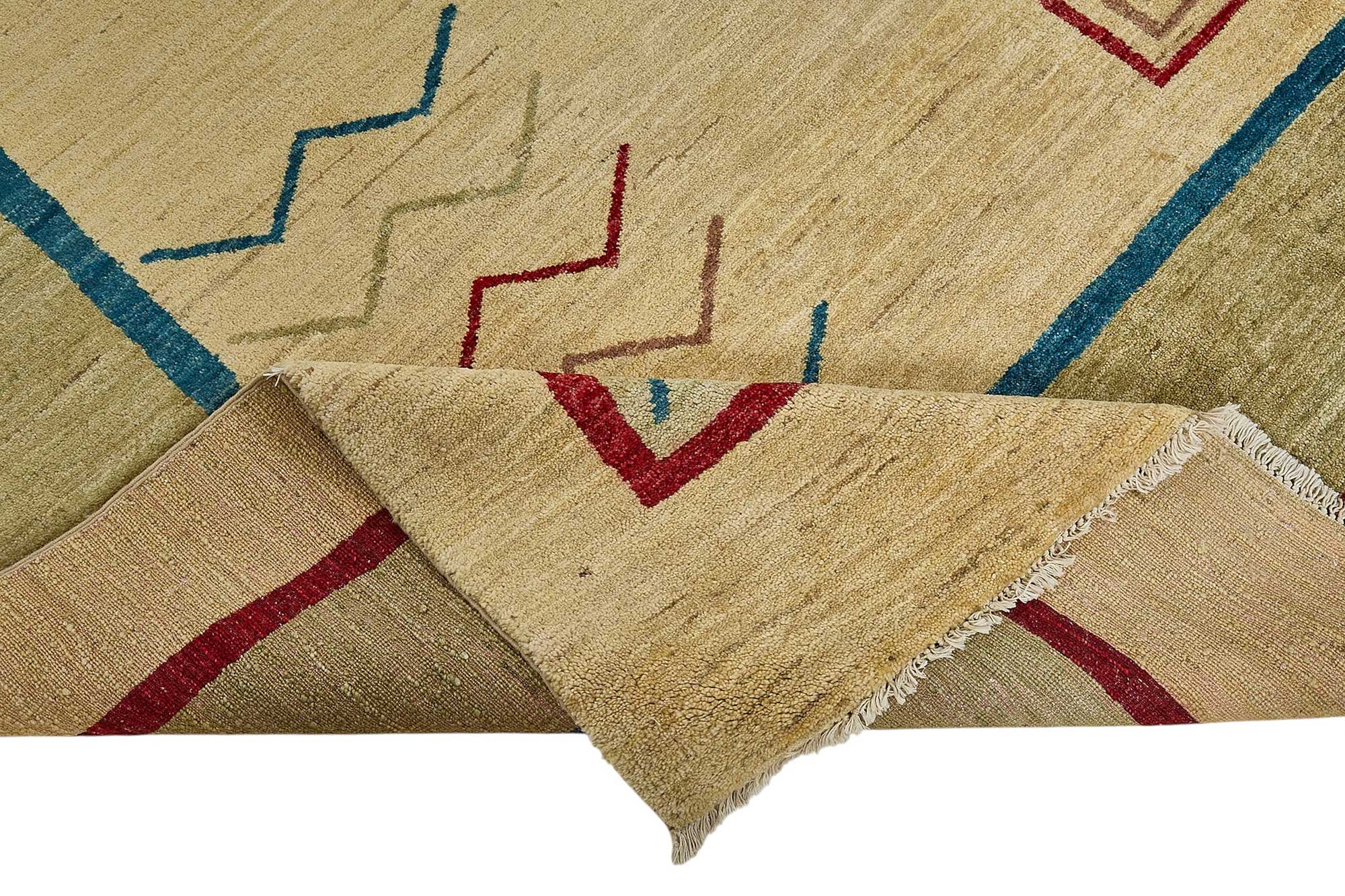 7x10 Beige Traditional Geometric Oushak Rug - 51578