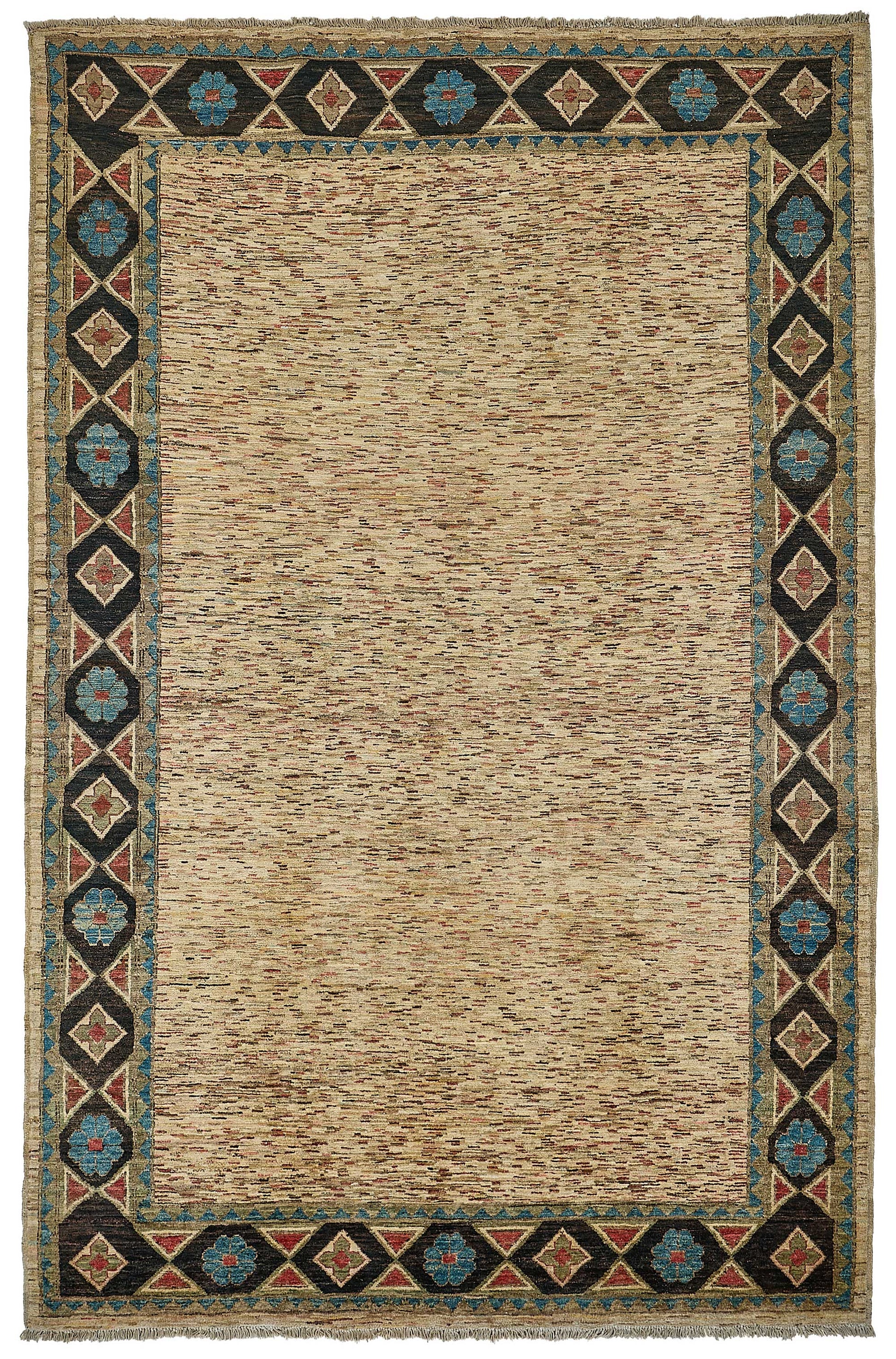7x10 Beige Turkish Contemporary Oushak Rug - 51579