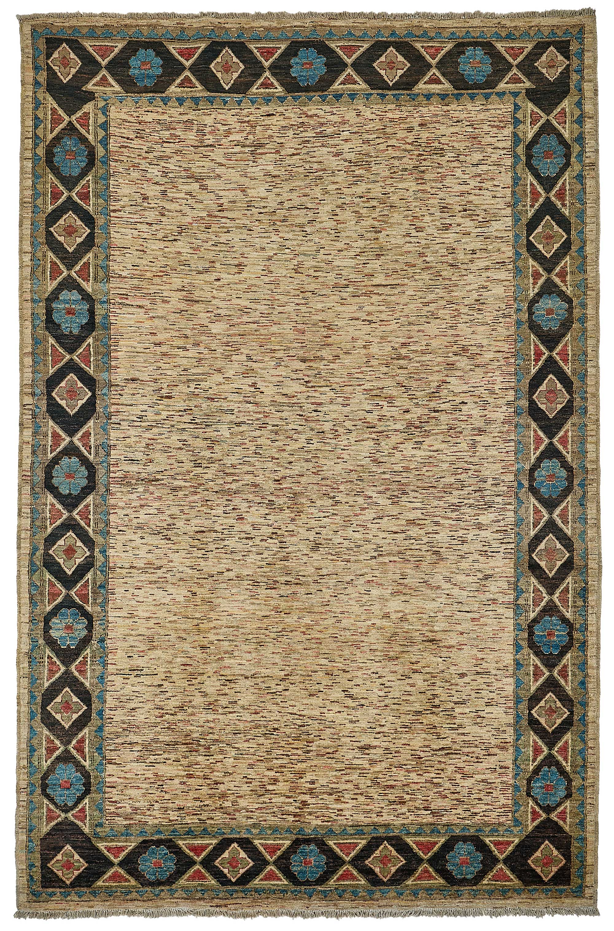 7x10 Beige Turkish Contemporary Oushak Rug - 51579