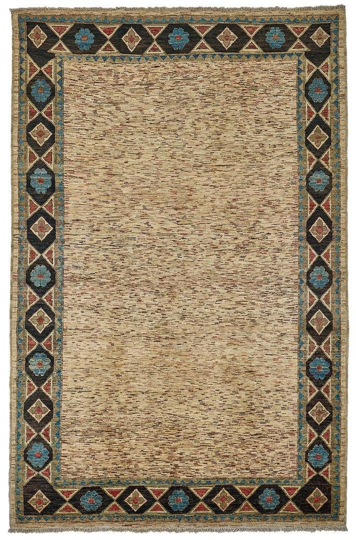7x10 Beige Turkish Contemporary Oushak Rug - 51579