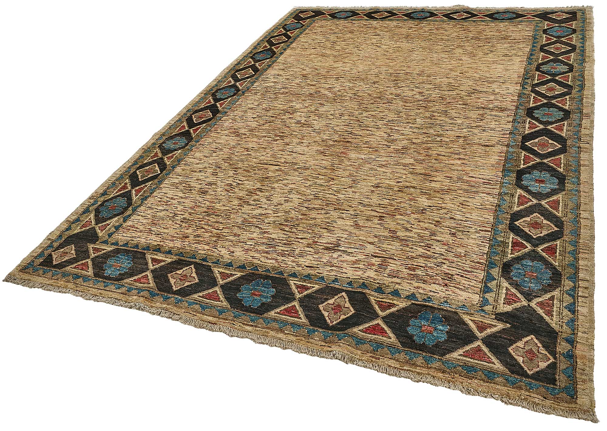 7x10 Beige Turkish Contemporary Oushak Rug - 51579