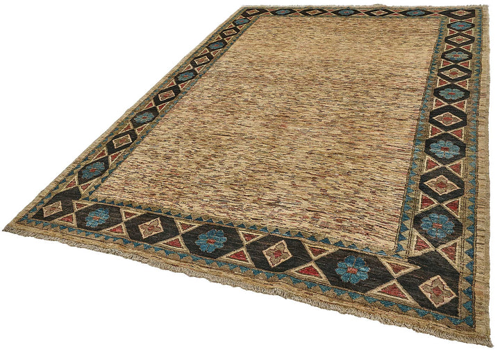 7x10 Beige Turkish Contemporary Oushak Rug - 51579