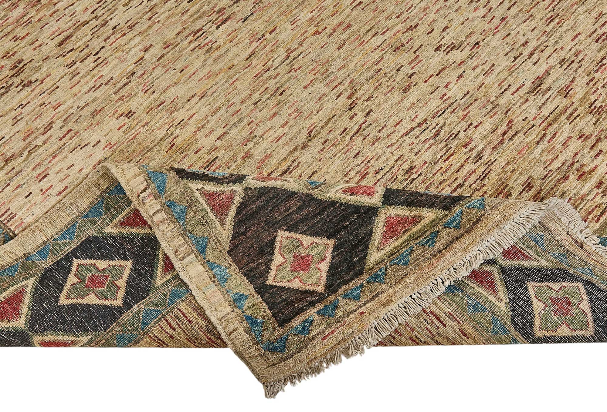 7x10 Beige Turkish Contemporary Oushak Rug - 51579