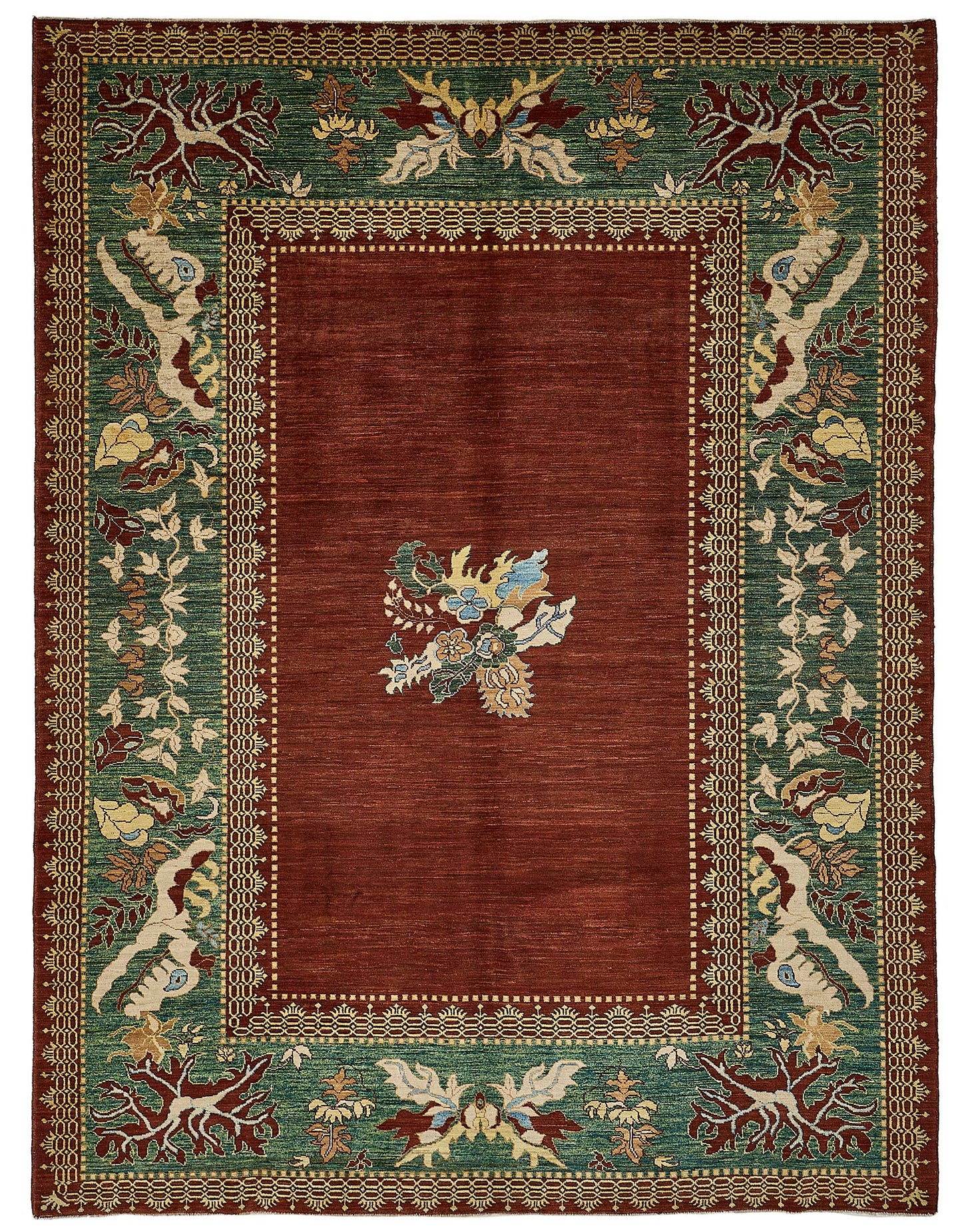 7x9 Red Floral Oushak Rug - 51580
