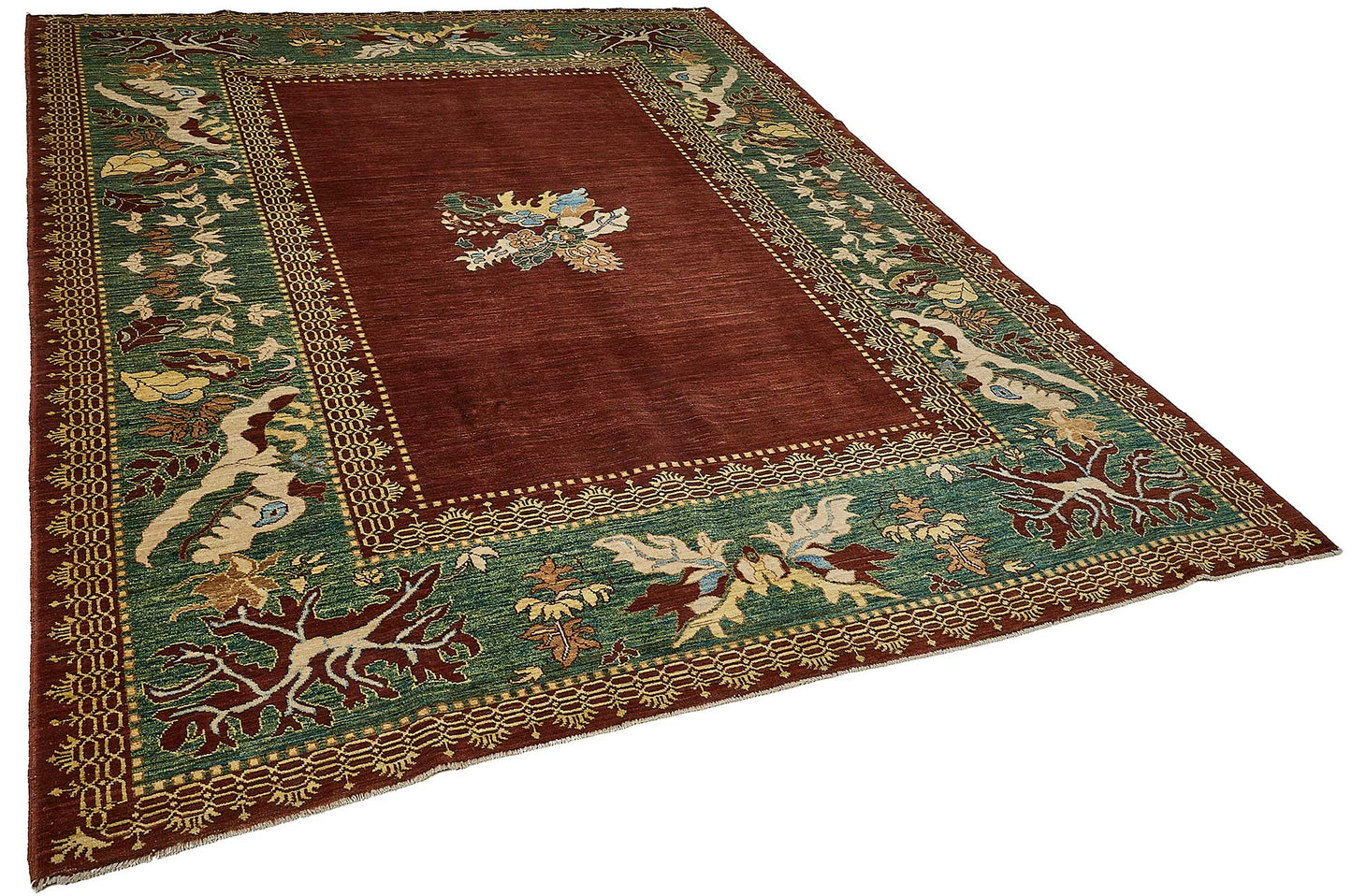 7x9 Red Floral Oushak Rug - 51580