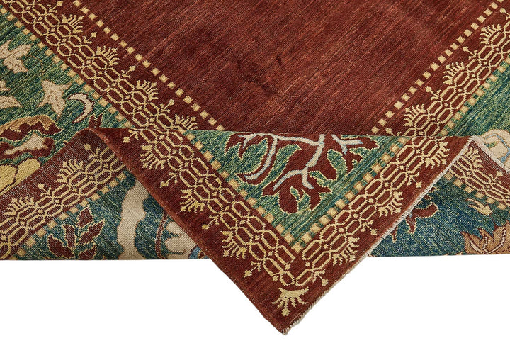 7x9 Red Floral Oushak Rug - 51580