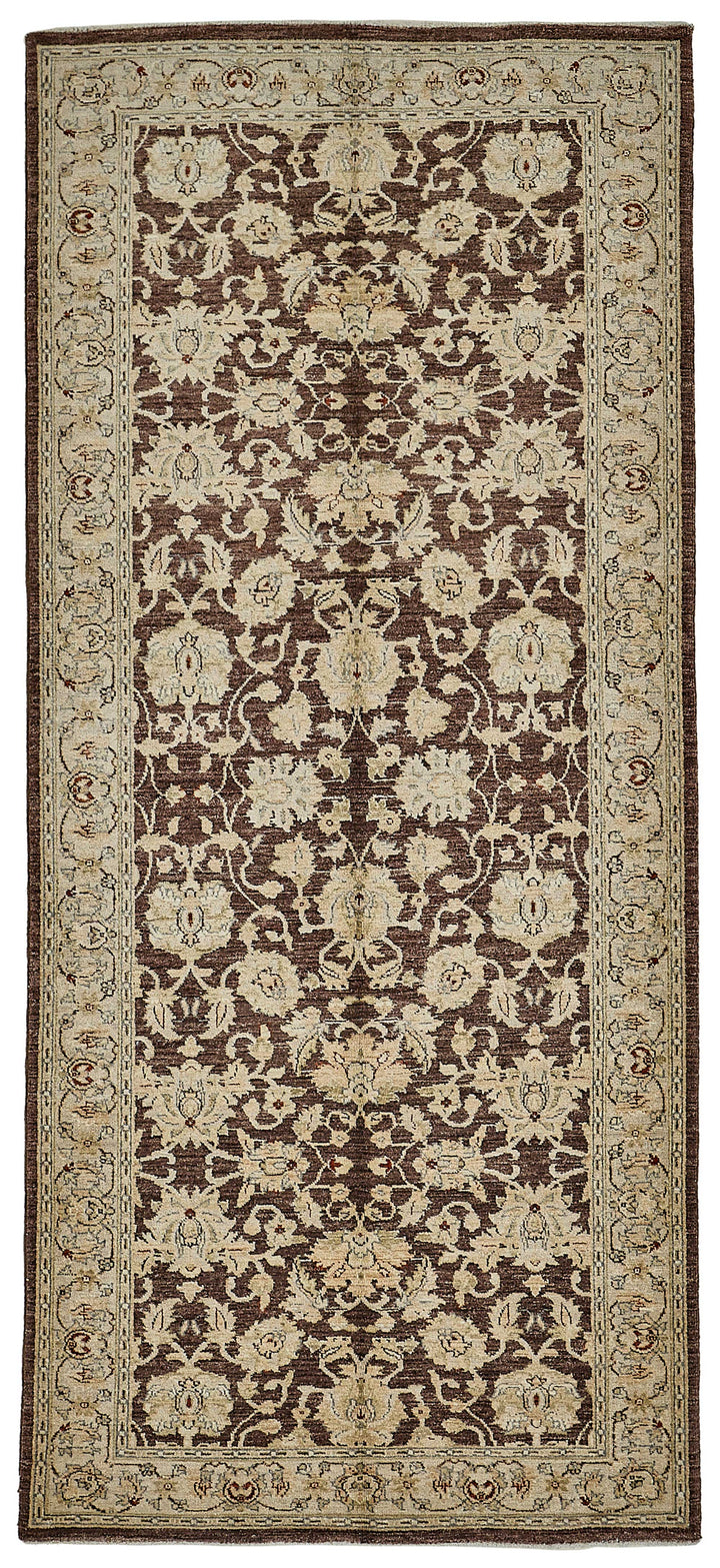 4x9 Beige Traditional Floral Oushak Rug - 51581
